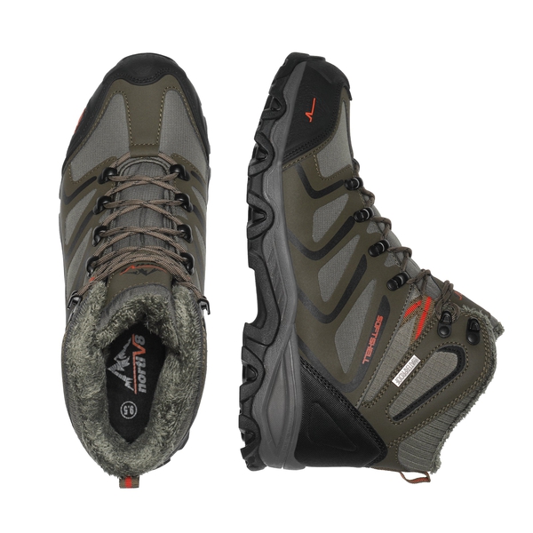 [Armadillo Series] Men's & Women's Warm Waterproof Hiking Boots - OLIVE-BLACK-ORANGE - 2